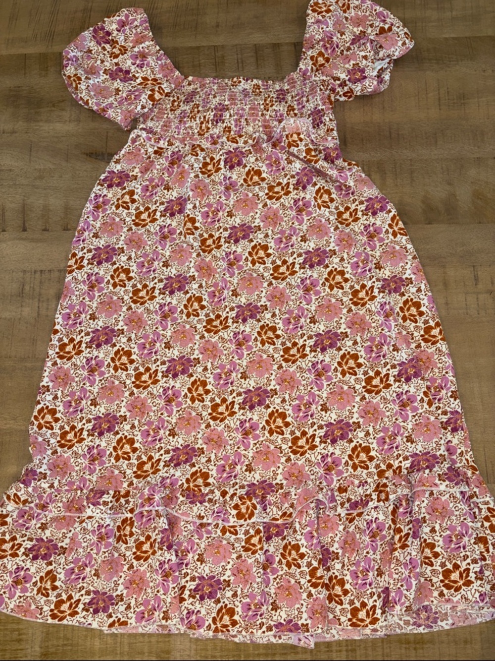 Altar’d State Dakota Floral Pink Midi Dress Medium Summer Brunch Baby Shower - Picture 2 of 5
